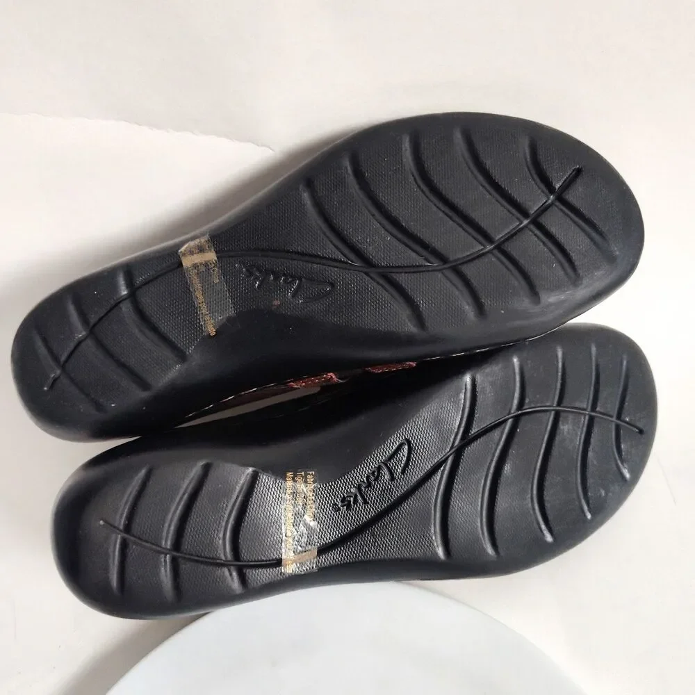 Clarks Loafers Womens 7.5 Brown‎ Ashland Twist Mary Jane Leather Slip-on Comfort